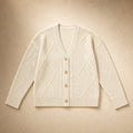 Sibella | Cable Knit Cardigan Button-Front Light Beige – Product Photo