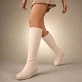Sophia | Over-the-Knee Boots Stretch Wedge Beige – Product Photo