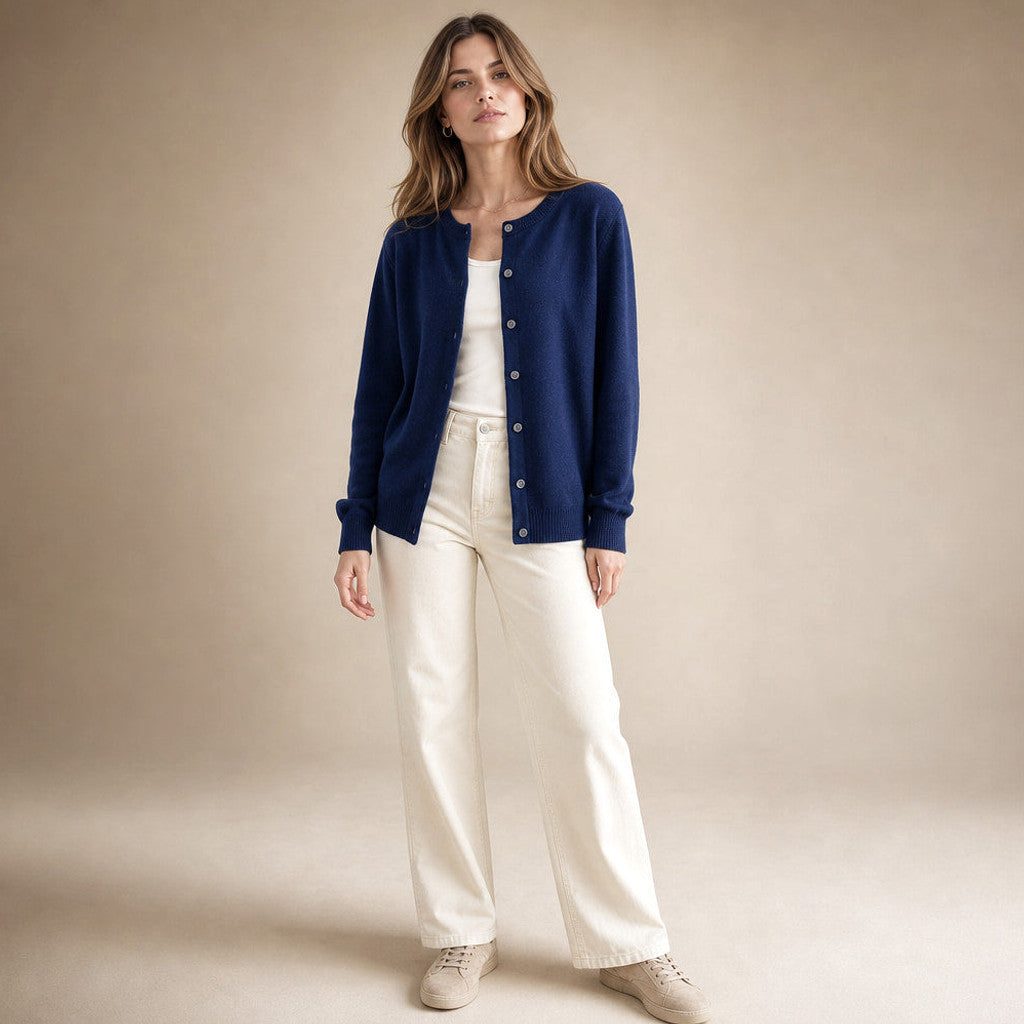 Thabitha | Button-Front Cardigan Round Neck – Premium Editorial