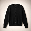 Thabitha | Button-Front Cardigan Round Neck Black – Product Photo