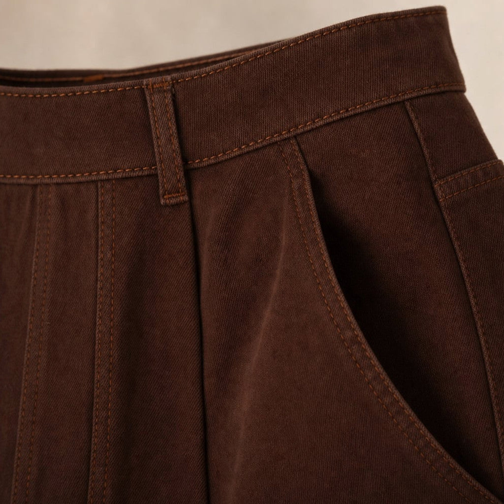Wide-Leg Pant High Waist Chocolate Denim – Molieri