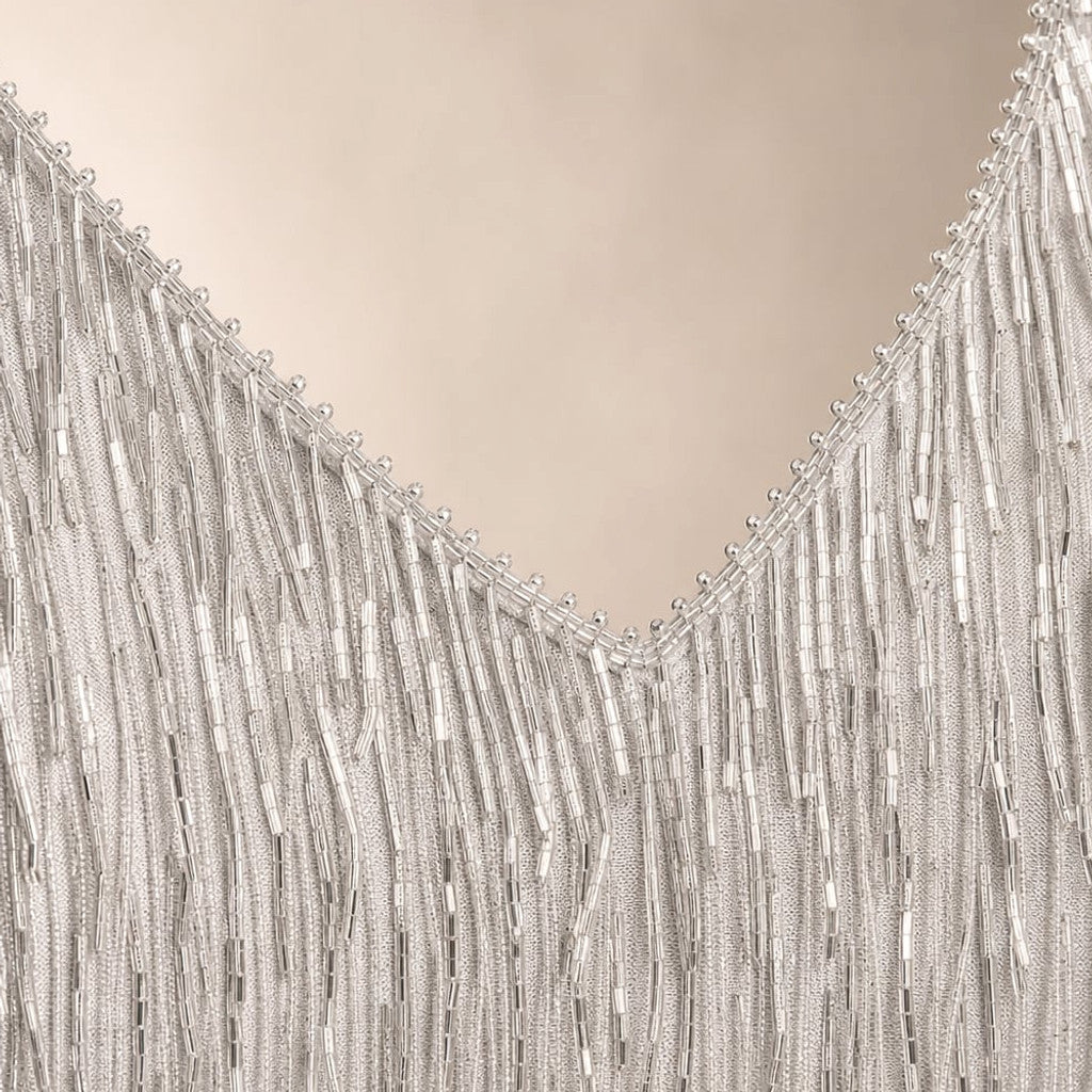 Sequin Fringe Mini Dress V-Neck Tiered Cocktail – Molieri