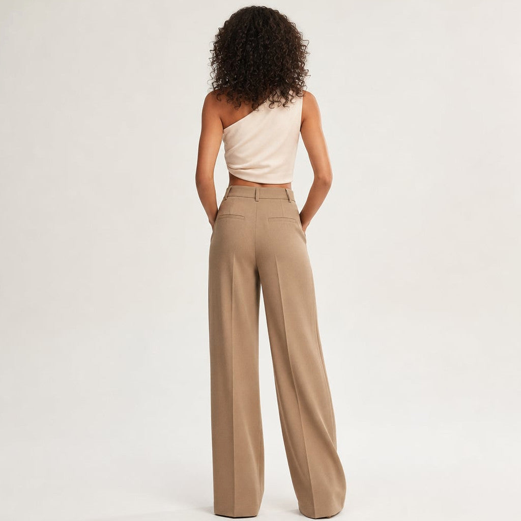 Wide-Leg Suit Trouser High Waist Tailored Summer Fabric – Molieri